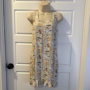 Kahala Sun Dress Sleeveless Hawaiian Backyard Luau Sheath Ruffle Hem 6